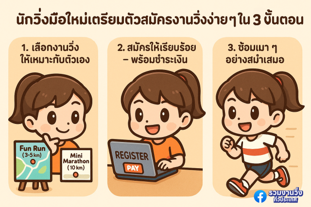 นักวิ่งมือใหม่เตรียมตัวสมัครงานวิ่งง่ายๆ ใน 3 ขั้นตอน